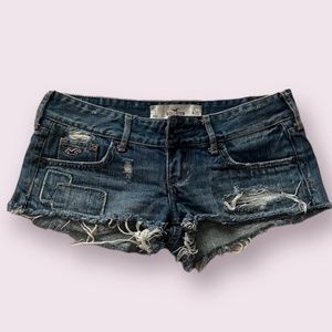 Hollister Low Rise Distressed Denim Shorts